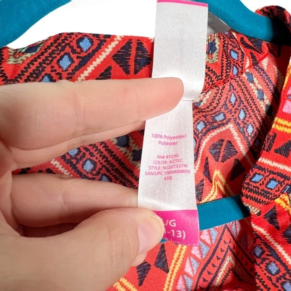 No Boundaries Red Chevron Striped Roll Tab Sleeve Dress - Picture 7 of 10